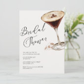 Elegantes Espresso-Martini-Brautparty Einladung (Stehend Vorderseite)