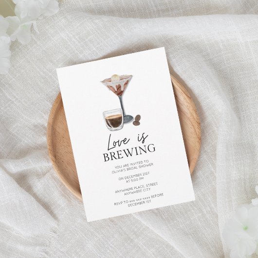 Elegantes Espresso-Martini-Brautparty Einladung