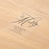 Elegantes Essen, Trinken, Sei frohe Feier Acryleinladungen (Ablage )