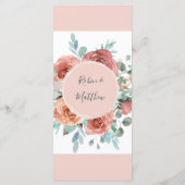 Elegantes Ethereal Rose Goldflorale Hochzeitsmenü Menükarte (Rückseite)