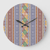 elegantes ethnisches Muster Große Wanduhr (Vorderseite)