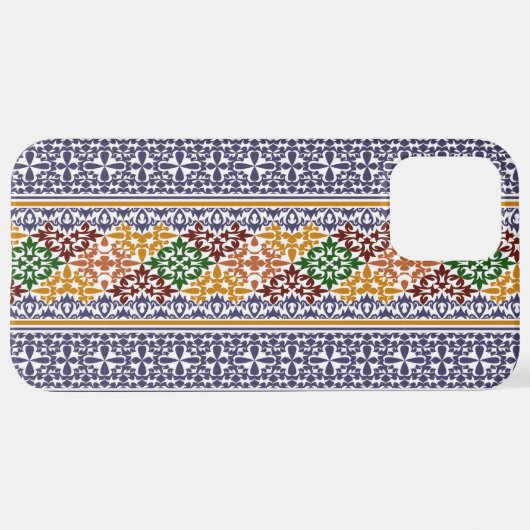 elegantes ethnisches Muster iPhone Hülle (Hinten horizontal)