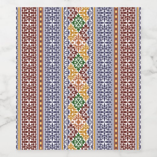 elegantes ethnisches Muster Weinetikett (Einzelnes Label)