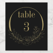 Elegantes Etikett für eine Flasche. Tischnummer. (Einzelnes Label)