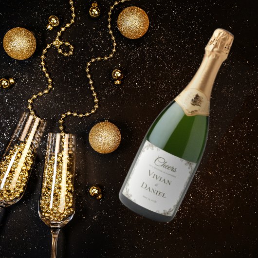 Elegantes Etikett für Hochzeitsweine