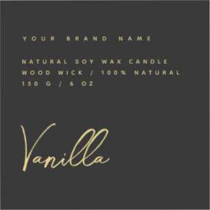 Elegantes Etikett für schwarze goldene Kerzen