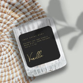 Elegantes Etikett für schwarze goldene Kerzen Quadratischer Aufkleber