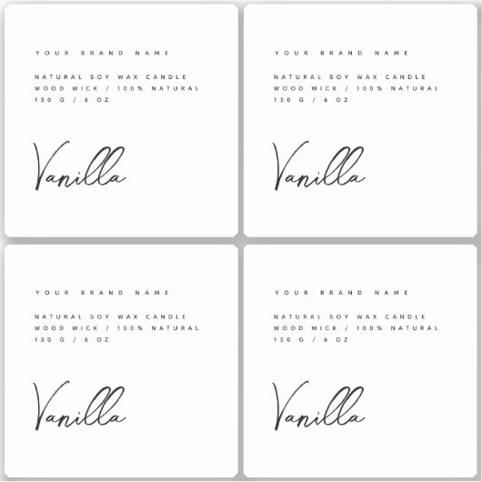 Elegantes Etikett mit schwarzer Kerze (Vorderseite)
