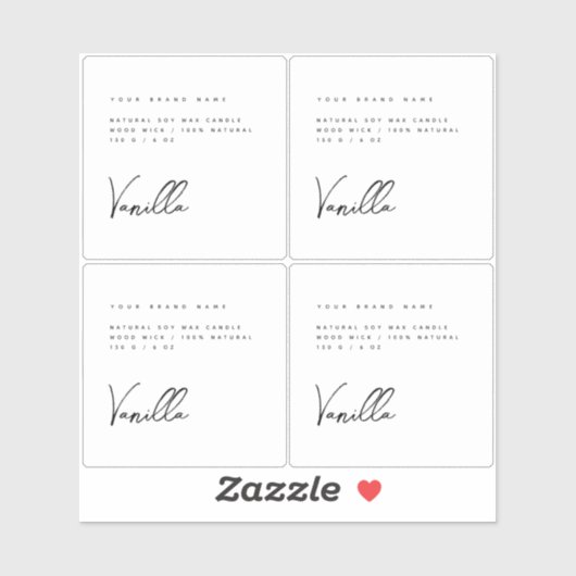 Elegantes Etikett mit schwarzer Kerze (Blatt)