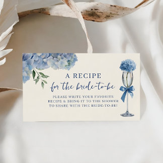 Elegantes Etwas Blaues Hortensien-Rezept Braut- Begleitkarte