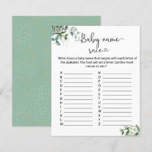 Elegantes Eucalyptus-Blätter Baby Name Race-Spiel