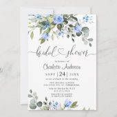 Elegantes Eucalyptus Blue Rose BRAUTPARTY Einladung (Vorderseite)