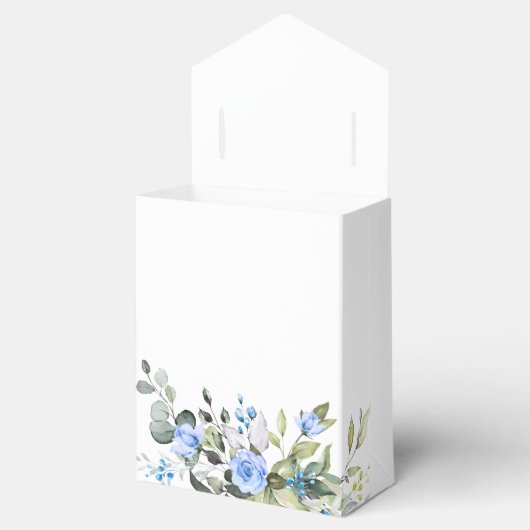Elegantes Eucalyptus Blue Rose Brautparty Geschenkschachtel (Geöffnet)