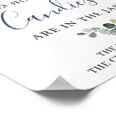 Elegantes Eucalyptus Blue Rose Brautparty Poster (Ecke)