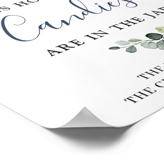 Elegantes Eucalyptus Blue Rose Brautparty Poster (Ecke)