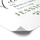 Elegantes Eucalyptus Blue Rose Brautparty Poster (Ecke)