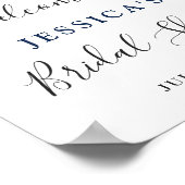 Elegantes Eucalyptus Blue Rose Brautparty Poster (Ecke)