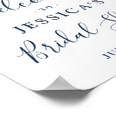 Elegantes Eucalyptus Blue Rose Brautparty Poster (Ecke)