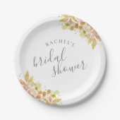 Elegantes Eucalyptus Fall Floral Brautparty Pappteller (Vorderseite)