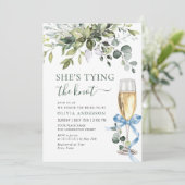 Elegantes Eucalyptus Floral Brautparty Einladung (Stehend Vorderseite)