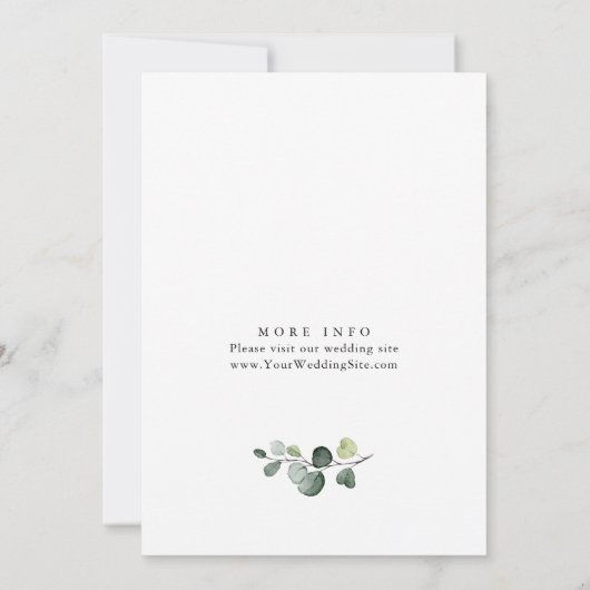 Elegantes Eucalyptus Floral Brautparty Einladung (Rückseite)