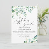 Elegantes Eucalyptus Foliage-Brautparty Einladung (Stehend Vorderseite)