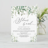 Elegantes Eucalyptus Foliage-Brautparty Einladung (Stehend Vorderseite)