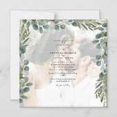 Elegantes Eucalyptus Foliage Foto Wedding Magneteinladung (Vorderseite)