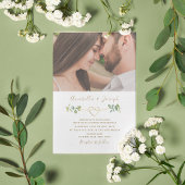 Elegantes Eucalyptus Foto Hochzeit Einladung