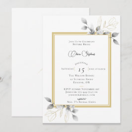 Elegantes Eucalyptus Frame Calligraphy Brautparty Einladung