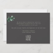Elegantes Eucalyptus Gold Frame Business-Logo Feiertagskarte (Rückseite)