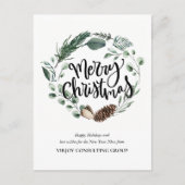 Elegantes Eucalyptus Pine Cone Foliage Business Postkarte (Vorderseite)