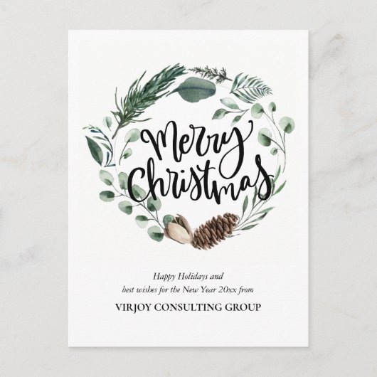 Elegantes Eucalyptus Pine Cone Foliage Business Postkarte (Vorderseite)