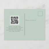 Elegantes Eucalyptus QR-Code-Skript Save the Date Postkarte (Rückseite)
