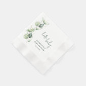 Elegantes Eucalyptus Script Baby Shower Paper Serviette (Ecke)