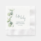 Elegantes Eucalyptus Script Baby Shower Paper Serviette (Vorderseite)