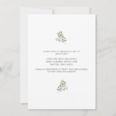 Elegantes Eucalyptus Sonnenblumen-Brautparty Einladung (Rückseite)