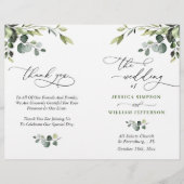 Elegantes Eucalyptus Watercolor Boho Hochzeitsprog (Vorderseite)