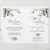 Elegantes Eucalyptus Watercolor Boho Hochzeitsprog (Vorne/Hinten)