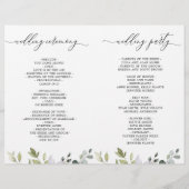 Elegantes Eucalyptus Watercolor Boho Hochzeitsprog (Rückseite)