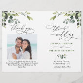 Elegantes Eucalyptus Watercolor Boho Hochzeitsprog (Vorderseite)