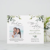 Elegantes Eucalyptus Watercolor Boho Hochzeitsprog (Stehend Vorderseite)