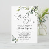 Elegantes Eucalyptus Watercolor-Brautparty Einladung (Stehend Vorderseite)