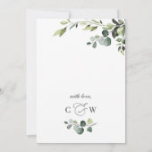 Elegantes Eucalyptus Watercolor-Brautparty Einladung (Rückseite)