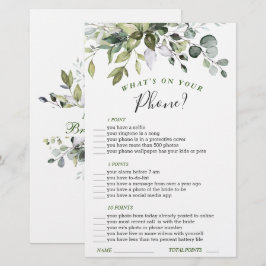 Elegantes Eucalyptus Watercolor Brautparty Game