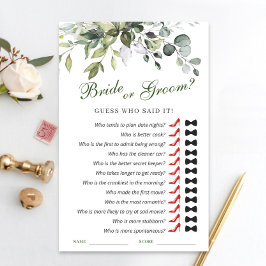 Elegantes Eucalyptus Watercolor Brautparty Game