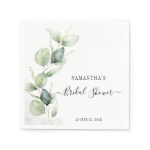 Elegantes Eucalyptus Watercolor Brautparty Paper