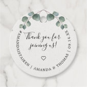 Elegantes Eucalyptus Watercolor Monogram Geschenkanhänger (Vorderseite)