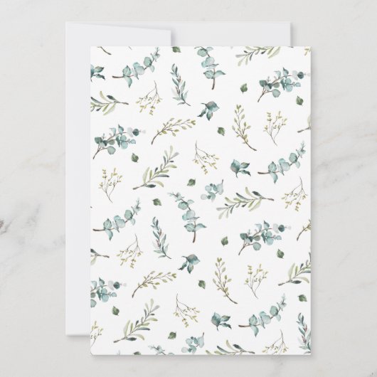 Elegantes Eucalyptus Wreath Monogramm-Brautparty Einladung (Rückseite)