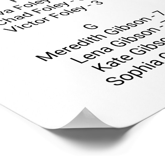 Elegantes Eukalyptus Alphabetisches Seating Chart Poster (Ecke)